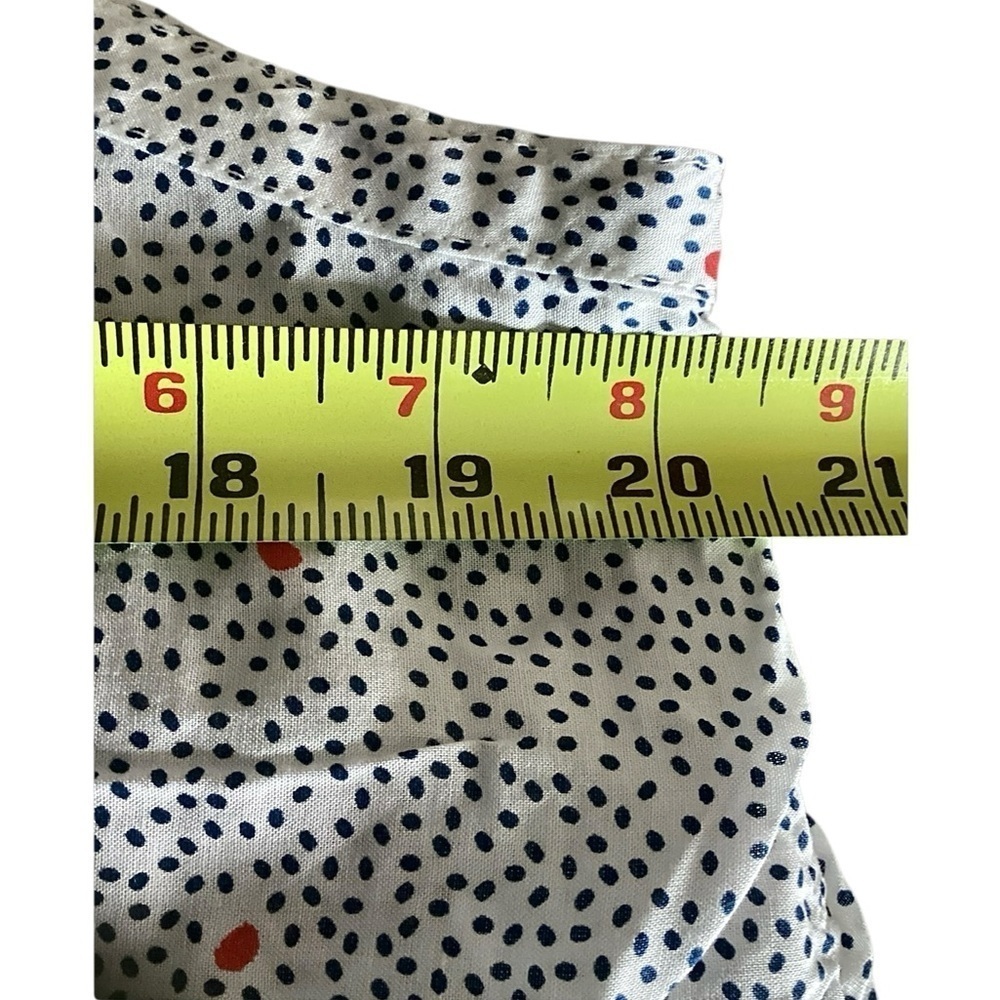 Lucky Brand Blue & Red Polka Dot on White Lace Trim Cotton Tank Top Size Large - Picture 14 of 16